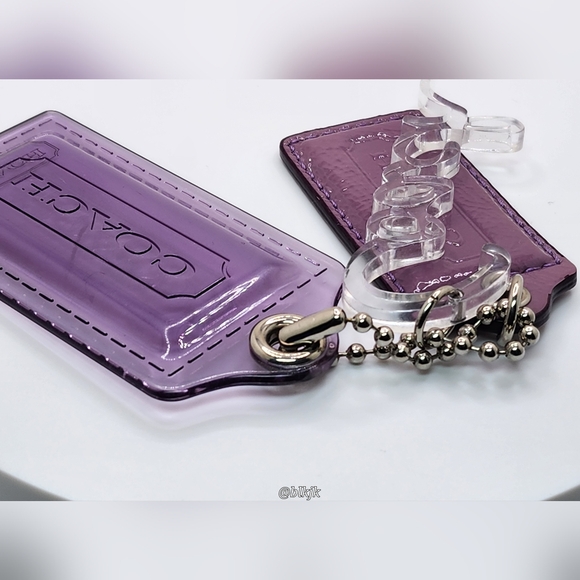 Coach Poppy Three Hangtag/Charm Set *Purple/Silver* EUC - Picture 5 of 13
